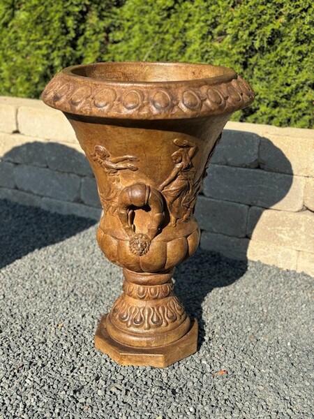 Vase Stone Woman Roman Dancers Pot Vessel Sculptural Frieze Art